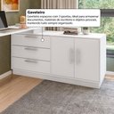 Ver mais imagens de Escrivaninha em L com 2 Portas e 3 Gavetas Multimóveis Crrui-ESC005 Branco