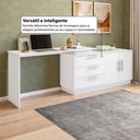 Ver imagem 5 de Escrivaninha em L com 2 Portas e 3 Gavetas Multimóveis Crrui-ESC005 Branco
