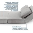 Ver imagem 7 de Sofá Cama sem Braço Reclinável Fold CabeCasa MadeiraOriginals Cinza Bouclé Grafite