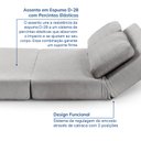 Ver imagem 7 de Sofá Cama sem Braço Reclinável Fold CabeCasa MadeiraOriginals Cinza Bouclé Grafite
