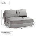 Ver imagem 5 de Sofá Cama sem Braço Reclinável Fold CabeCasa MadeiraOriginals Cinza Bouclé Grafite