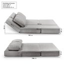 Ver imagem 6 de Sofá Cama sem Braço Reclinável Fold CabeCasa MadeiraOriginals Cinza Bouclé Grafite