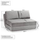 Ver imagem 5 de Sofá Cama sem Braço Reclinável Fold CabeCasa MadeiraOriginals Cinza Bouclé Grafite