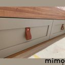 Ver imagem 3 de 02 Puxadores Doko Parafuso - Couro Legítimo Azul:Branco