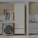 Ver imagem 1 de Armario Lavanderia 2 Portas 2 Gavetas Nesher 70cm 100 MDF