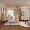 Ver imagem 1 de Quarto de Bebê Berço Minicama Guarda-Roupa e Cômoda Janeladas 100% MDF Maya Clássico Espresso Móveis