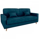 Ver imagem 1 de Sofá Cama 3 Lugares Emilia Reclinável Veludo Azul - Matrix