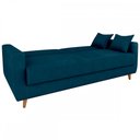 Ver imagem 4 de Sofá Cama 3 Lugares Emilia Reclinável Veludo Azul - Matrix