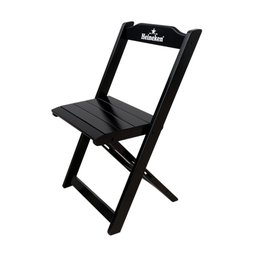 Conjunto Mesa Dobrável Madeira 70x70 com 4 Cadeiras Personalizada Hei Preta - Tarimatã - 2