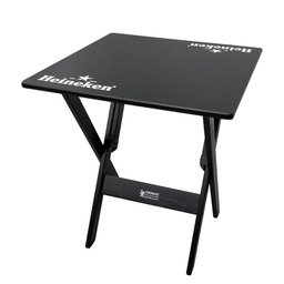 Conjunto Mesa Dobrável Madeira 70x70 com 4 Cadeiras Personalizada Hei Preta - Tarimatã - 3