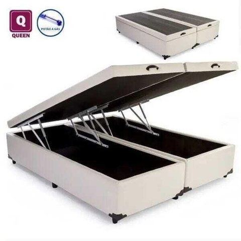 Cama Box Baú Queen Corino (158x198) - Branco