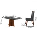 Ver imagem 3 de Mesa de Jantar 6 Lugares Stilo com Vidro Mel/grafite/veludo Cinza - Viero Móveis