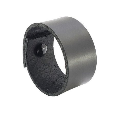 02 Puxadores Bols Parafuso - Couro Legítimo Preto:Preto