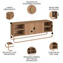Ver imagem 3 de Rack Bancada Tv 65 Pol 150cm 2 Portas Mario Hanover/dourado A10 - Mpozenato