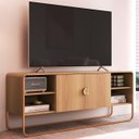 Ver imagem 1 de Rack Bancada Tv 65 Pol 150cm 2 Portas Mario Hanover/dourado A10 - Mpozenato