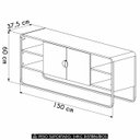 Ver imagem 4 de Rack Bancada Tv 65 Pol 150cm 2 Portas Mario Hanover/dourado A10 - Mpozenato