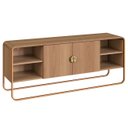 Ver imagem 2 de Rack Bancada Tv 65 Pol 150cm 2 Portas Mario Hanover/dourado A10 - Mpozenato