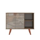 Ver imagem 2 de Aparador Buffet Balcão 2 Portas e 2 Nichos Retrô para Sala de Jantar Laminado com Off White