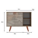 Ver imagem 3 de Aparador Buffet Balcão 2 Portas e 2 Nichos Retrô para Sala de Jantar Laminado com Off White