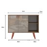 Aparador Buffet Balcão 2 Portas e 2 Nichos Retrô para Sala de Jantar Laminado com Off White - 3