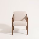 Ver imagem 4 de Poltrona Decorativa Madeira Maciça Jequitibá Assento com Persintas Elásticas e Algodão Flavia