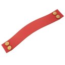 Ver imagem 1 de 02 Puxadores Four 4 Parafusos - Couro Legítimo Vermelho:Dourado