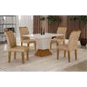 Conjunto Sala de Jantar Larissa Mesa Freijo/Off White 1,20m C/ 04 Cadeiras Pena Caramelo Moveis Leif - 1
