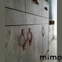 Ver imagem 3 de 02 Puxadores Four 4 Parafusos - Couro Legítimo Cinza:Preto