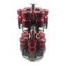 Jogo Porta Temperos Condimento Giratório Inox Vidro Vermelho - Vermelho - 2