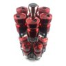 Jogo Porta Temperos Condimento Giratório Inox Vidro Vermelho - Vermelho - 1