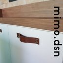 Ver imagem 6 de 02 Puxadores Four 4 Parafusos - Couro Legítimo Azul Marinho:Marrom