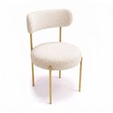 Ver imagem 6 de Cadeira Sala de Jantar Margara Kit 4 Aço Dourado Bouclê Ted D03 - D'Rossi
