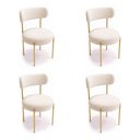 Ver imagem 4 de Cadeira Sala de Jantar Margara Kit 4 Aço Dourado Bouclê Ted D03 - D'Rossi