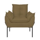 Ver imagem 4 de Poltrona Sofá Luxo Base Metal Preto Recepção Escritório Cor:capuccino