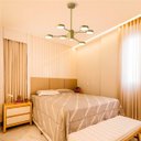 Ver imagem 5 de Lustre Galáxia Led Pendente Moderno Bivolt 6 Hastes Luminaria Teto Dourado Brinovar