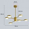 Lustre Galáxia Led Pendente Moderno Bivolt 6 Hastes Luminaria Teto Dourado Brinovar - 3
