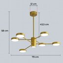 Ver imagem 3 de Lustre Galáxia Led Pendente Moderno Bivolt 6 Hastes Luminaria Teto Dourado Brinovar