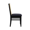 Ver imagem 5 de Cadeira Pérola Madeira Maciça com Telinha - Preto Assento Estofado Linho Preto Textura