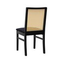 Ver imagem 3 de Cadeira Pérola Madeira Maciça com Telinha - Preto Assento Estofado Linho Preto Textura