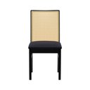 Ver imagem 4 de Cadeira Pérola Madeira Maciça com Telinha - Preto Assento Estofado Linho Preto Textura