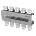 Ver imagem 1 de Suporte Porta Temperos Inox com 5 Tubetes - com Dupla Face