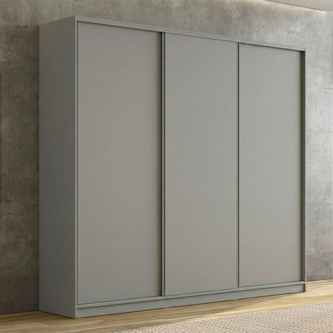 Guarda Roupa Bend em Mdf 260x240cm 3 Portas 6 Gavetas Grigio C830