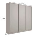 Ver imagem 4 de Guarda Roupa Bend em Mdf 260x240cm 3 Portas 6 Gavetas Grigio C830
