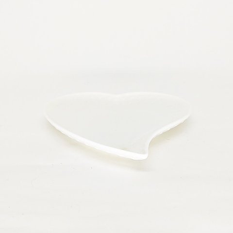 Mini Prato de Cerâmica Coração Curvado Branco