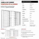 Ver imagem 5 de Janela Veneziana de Alumínio 6 Folhas com Grade 1,50x1,00m Branco