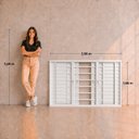 Ver imagem 3 de Janela Veneziana de Alumínio 6 Folhas com Grade 1,50x1,00m Branco