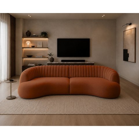 Sofá Luxuoso Modular 180cm Bouclé Holp