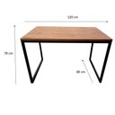 Ver imagem 5 de Conjunto de Mesa e Banco - Sala de Jantar - Madeira Pinus Castanheira e Base em Ferro Preto Eletrost