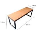 Ver imagem 6 de Conjunto de Mesa e Banco - Sala de Jantar - Madeira Pinus Castanheira e Base em Ferro Preto Eletrost
