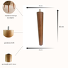 Kit 4 Pé Palito 30cm para Sofá, Puff, Poltrona Castanho - 4